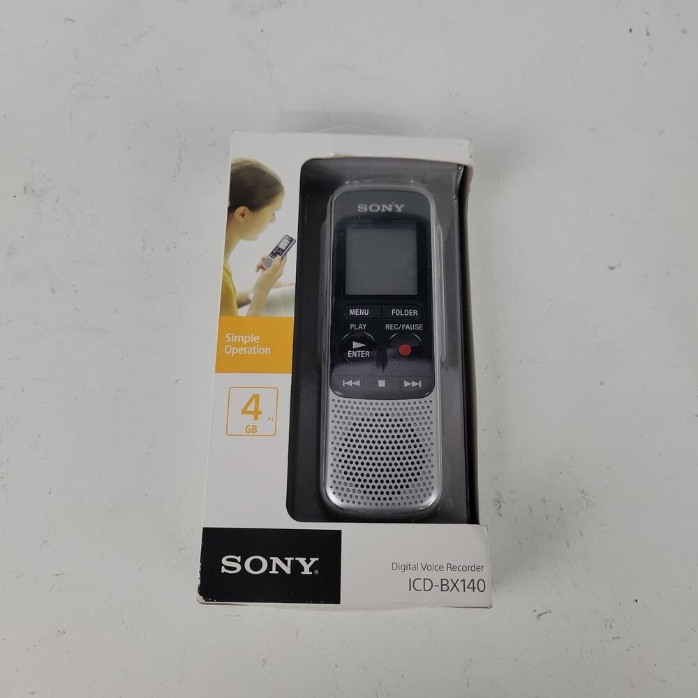 Sony ICD-BX140 4GB Digital Voice Pocket Portable Recorder Silver